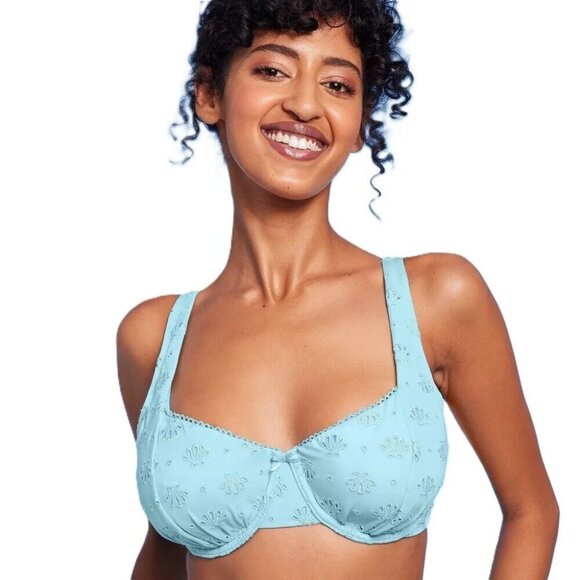 wild fable Other - Wild Fable Light Blue Shell Pointelle Underwire Bikini Swim Top -- Large 12-14
